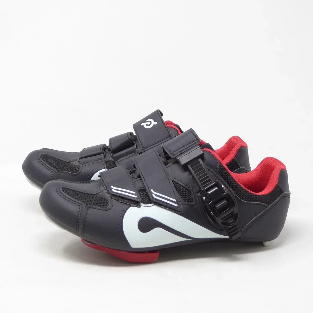Peleton Womens Cycling Indoor Bike Shoes Black Red W/ Clips Size 37 / 6